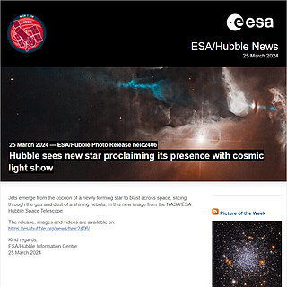 ESA/Hubble Photo Release heic2406 - Hubble sees new star proclaiming its presence with cosmic light show