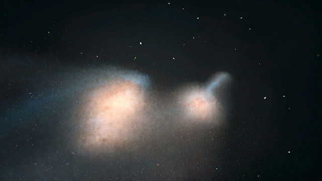 Galaxy collision (artist's impression)