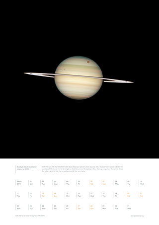 March 2010 - Quadruple Saturn moon transit snapped by Hubble