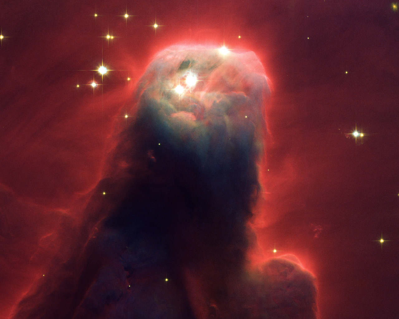 Hubble's newest camera images ghostly star-forming pillar of gas and dust