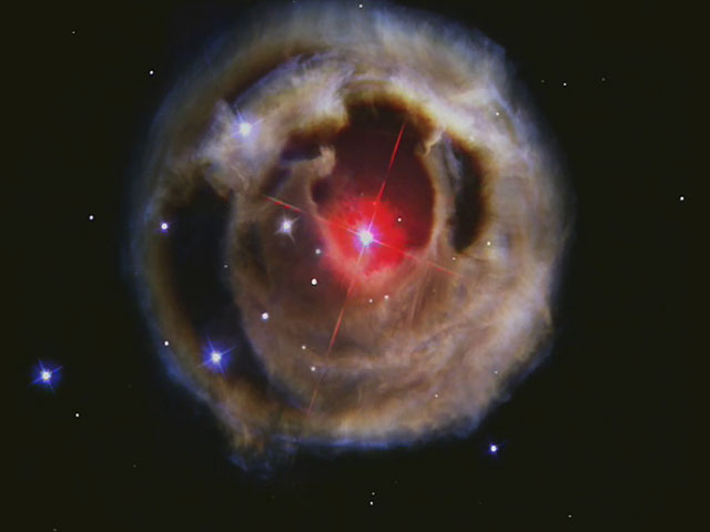 V838 Monocerotis revisited: Space phenomenon imitates art