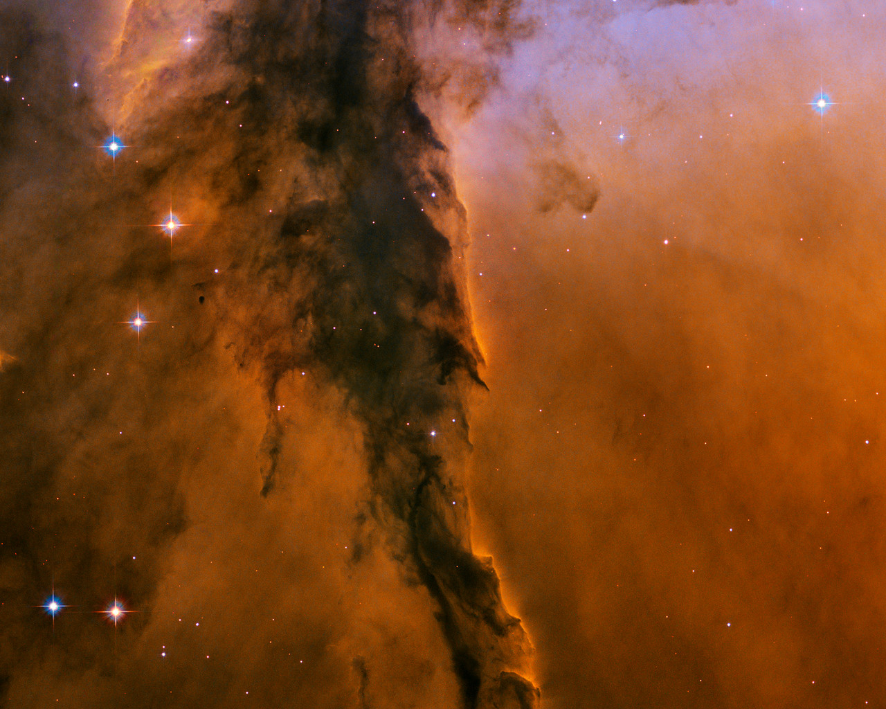 The Eagle has risen: stellar spire in the Eagle Nebula