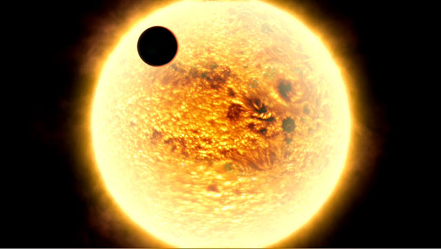 HD 189733b transiting its parent star (artist's impression)