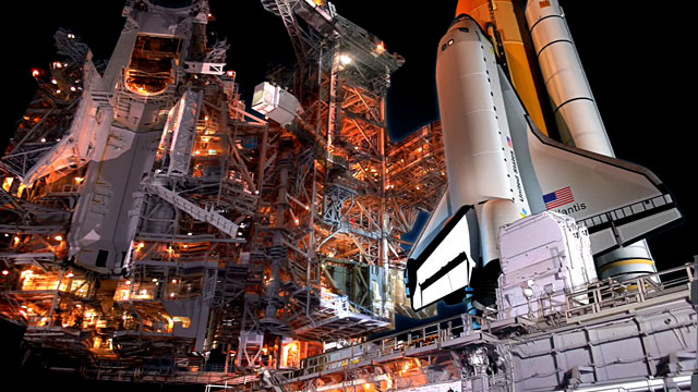 Space Shuttle Atlantis on the launch pad