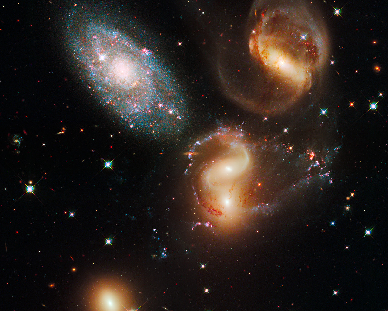 Galactic wreckage in Stephan's Quintet