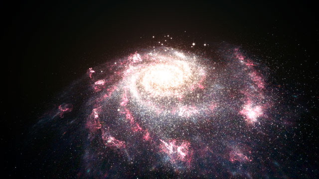 Animation of a starburst galaxy (artist’s impression)