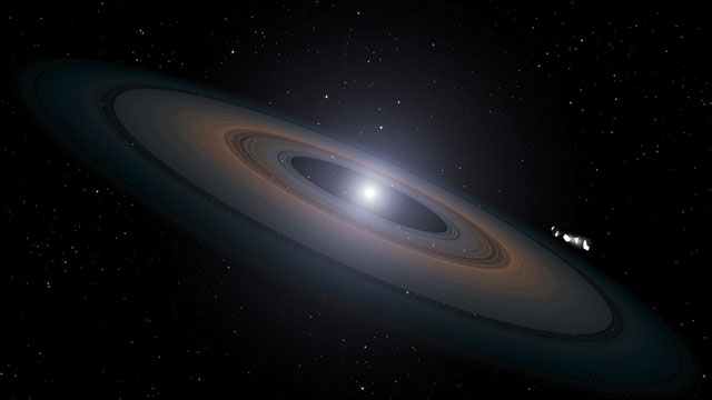 Ring of rocky debris around a white dwarf star (artist’s impression)