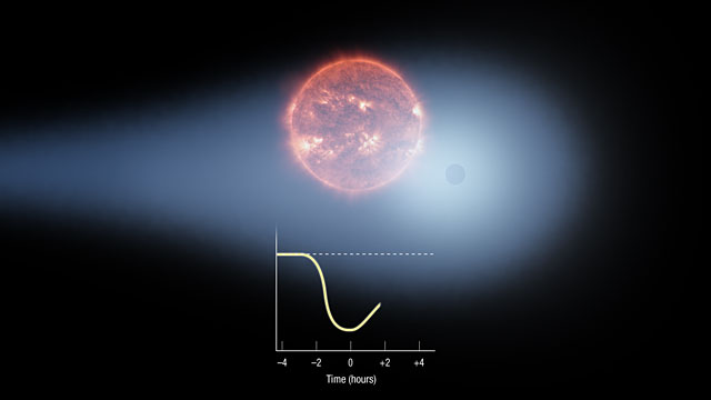 Artistic impression of Gliese 436b in transit