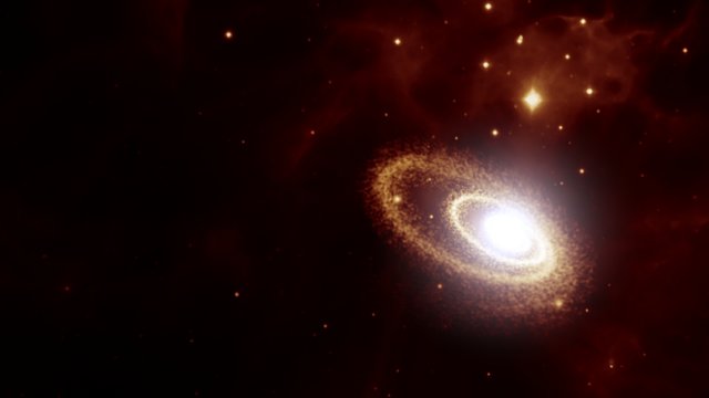 Spinning supermassive black hole rips star apart (artist’s impression)