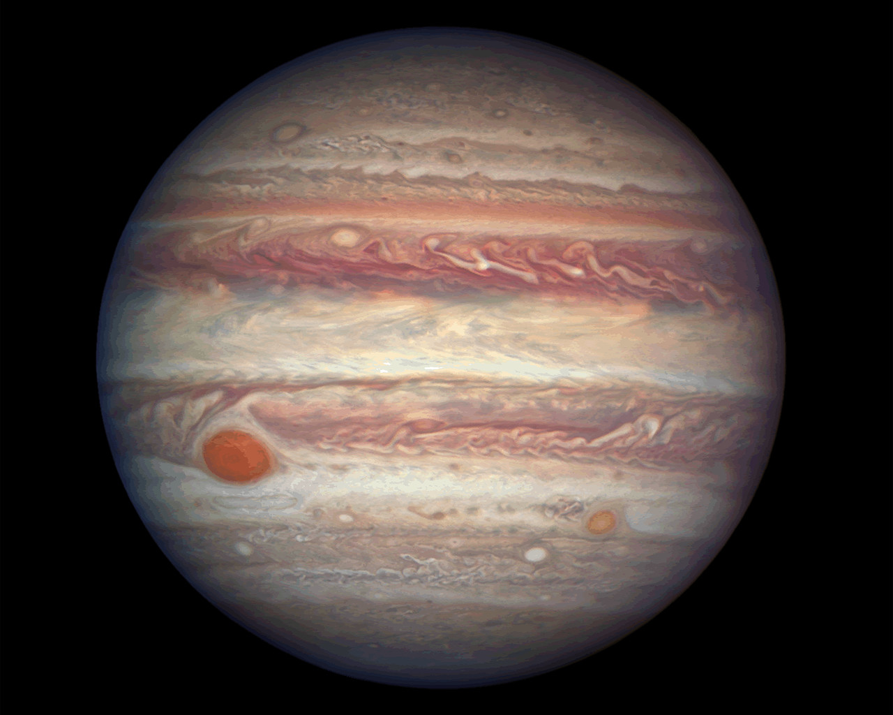 Jupiter's swirling colourful clouds