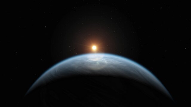 Animation of Exoplanet K2-18b (Artist’s Impression)