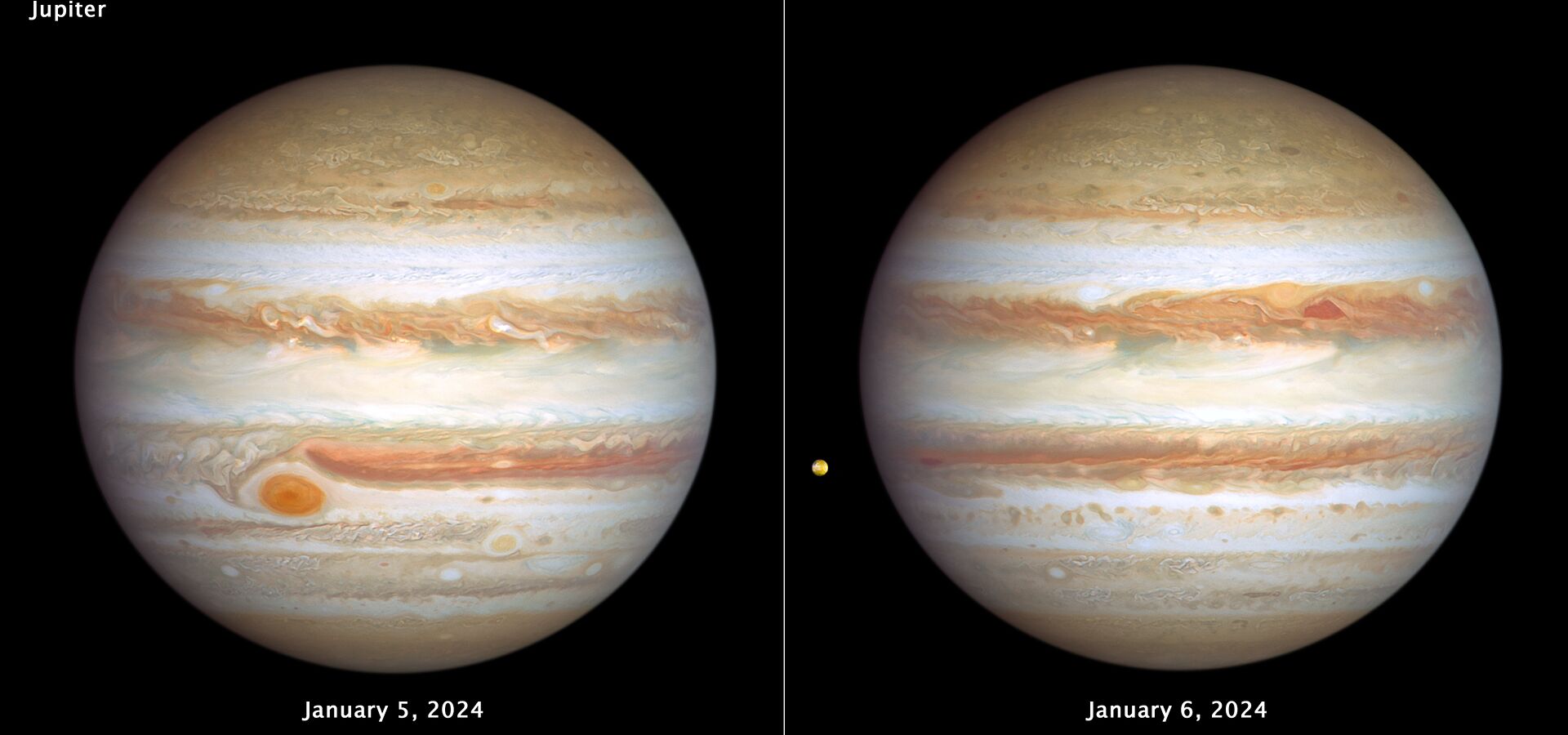 Hubble’s two new views of Jupiter (January 2024)