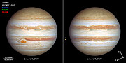 Hubble’s two new views of Jupiter (January 2024, compass image)