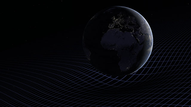 Animation of Earth and the fabric of space