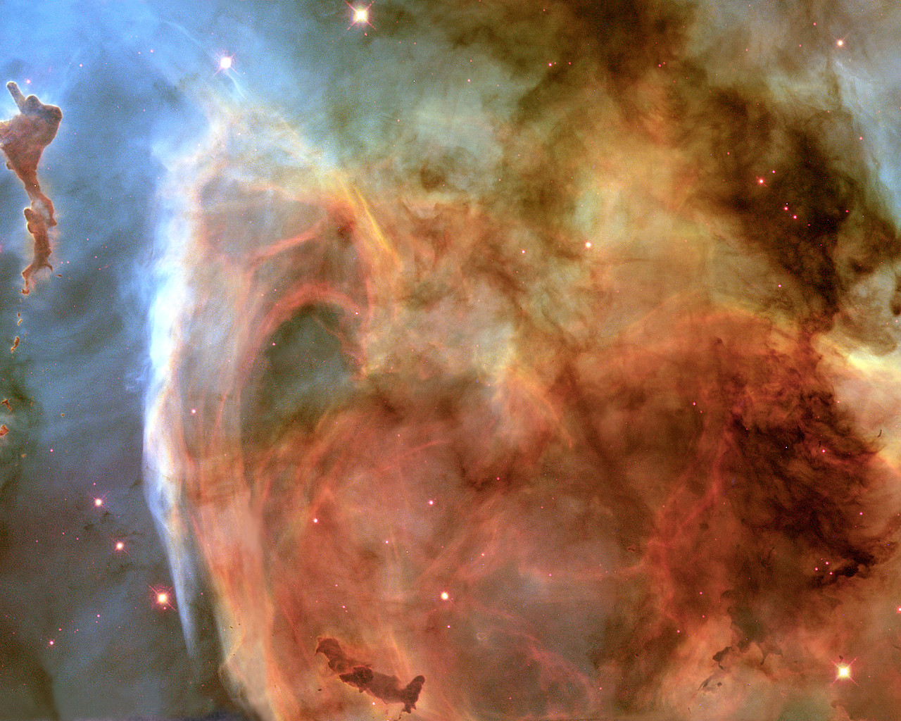 Light and shadow in the Carina Nebula