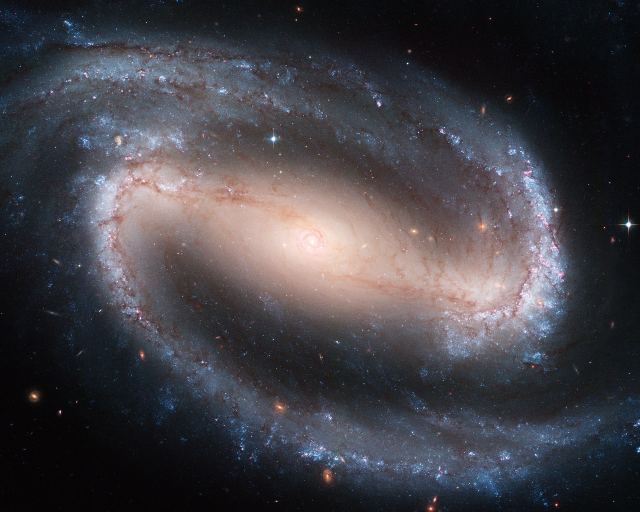 A poster-size image of the beautiful barred spiral galaxy NGC 1300