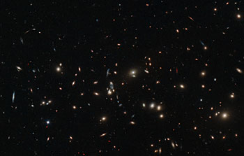 A scattering of spiral and elliptical galaxies