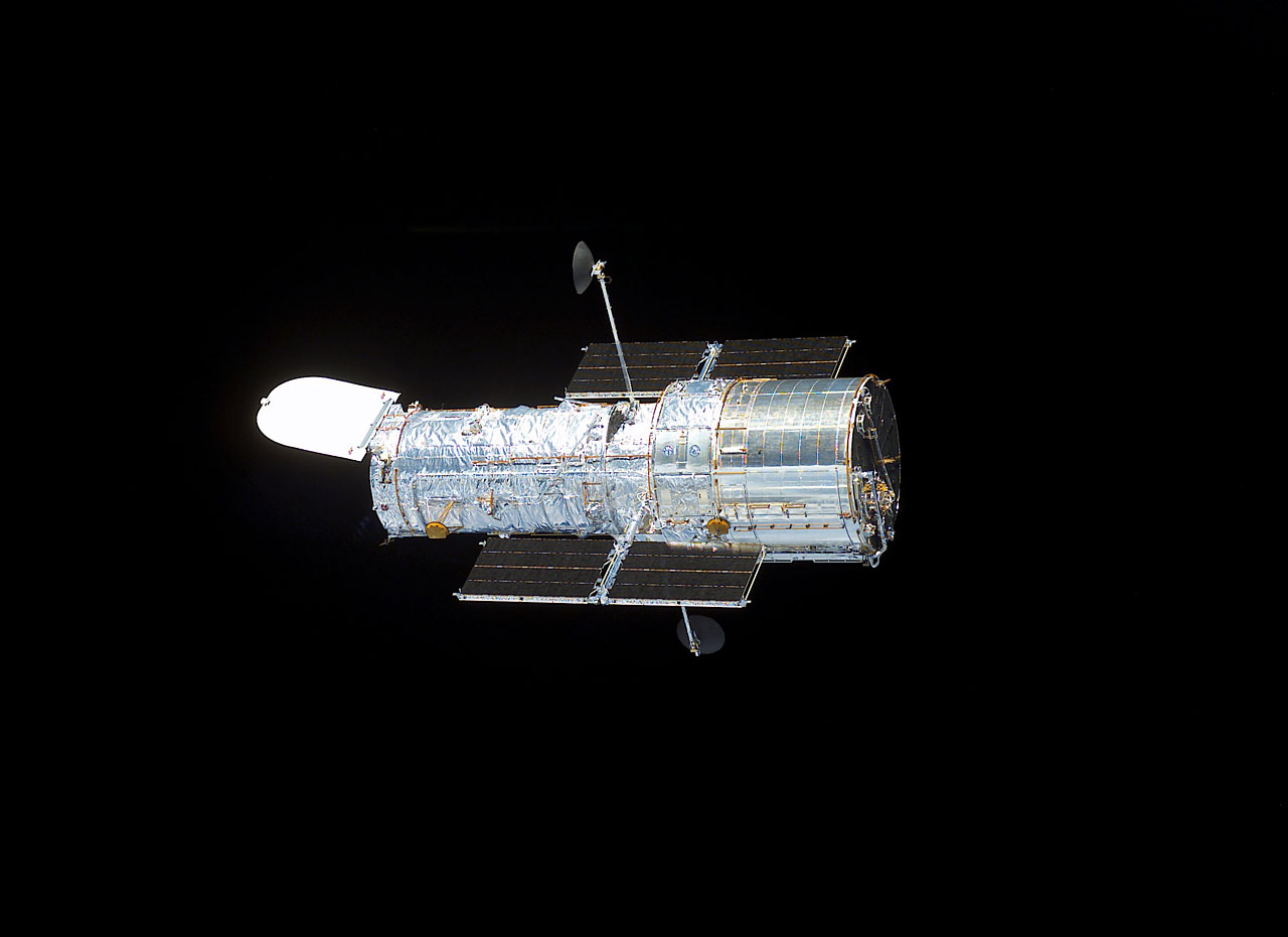 Hubble Space Telescope sporting new solar arrays during SM3B